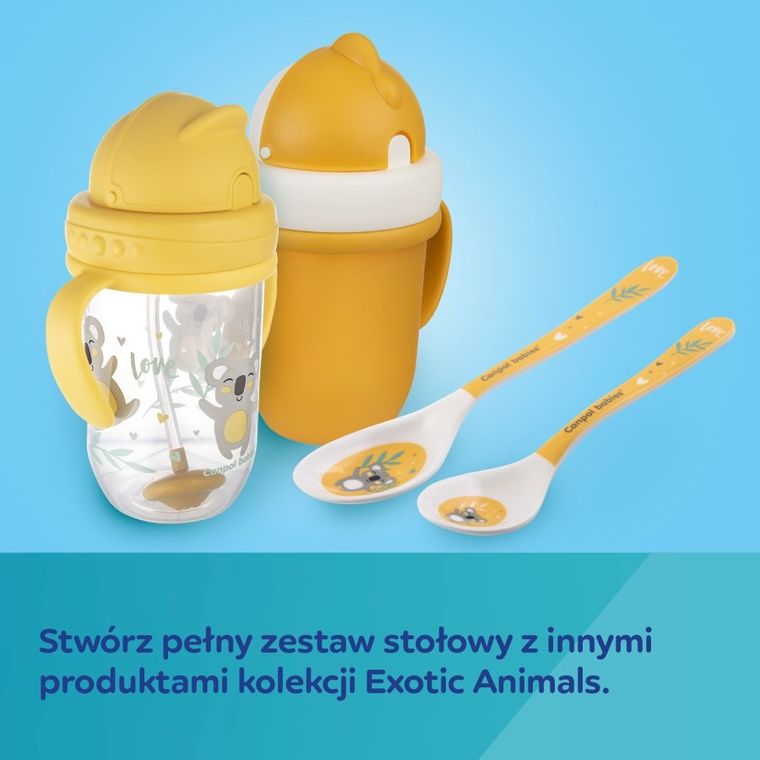 Canpol babies, Exotic Animals, castronel din melamina cu ventuza, 270 ml, turcoaz