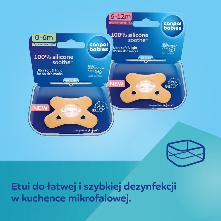 Canpol babies, suzeta din silicon, simetrica, portocaliu, 0-6m