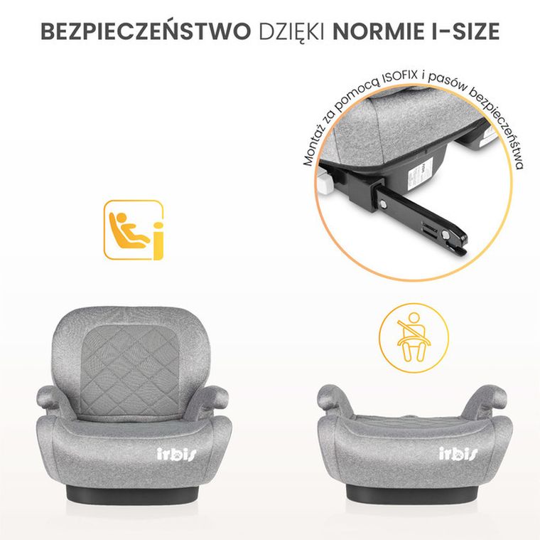 Caretero, Irbis, scaun auto, inaltator, i-Size, bej, 125-150 cm