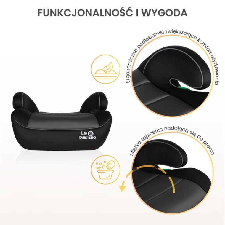 Caretero, Leo I-Size, scaun auto, Gri, 125-150 cm