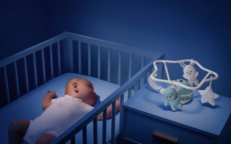 Chicco, First Dreams, Rainbow, Carusel pentru patut 3in1, albastru