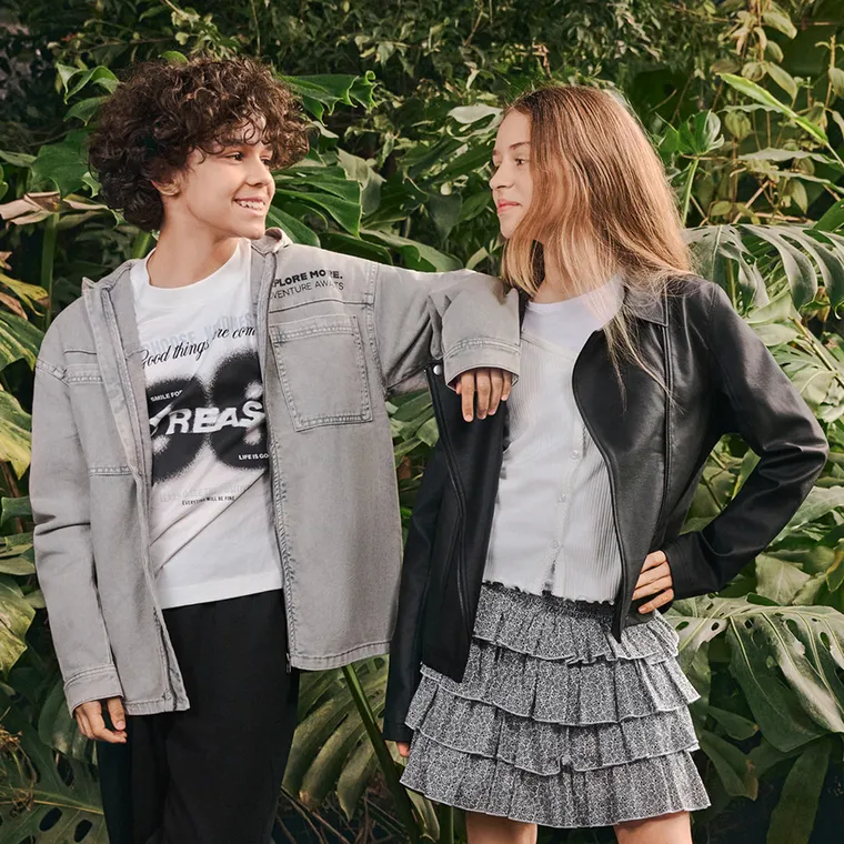 Cool Club, Geaca de motociclist din piele ecologica, pentru fete, negru