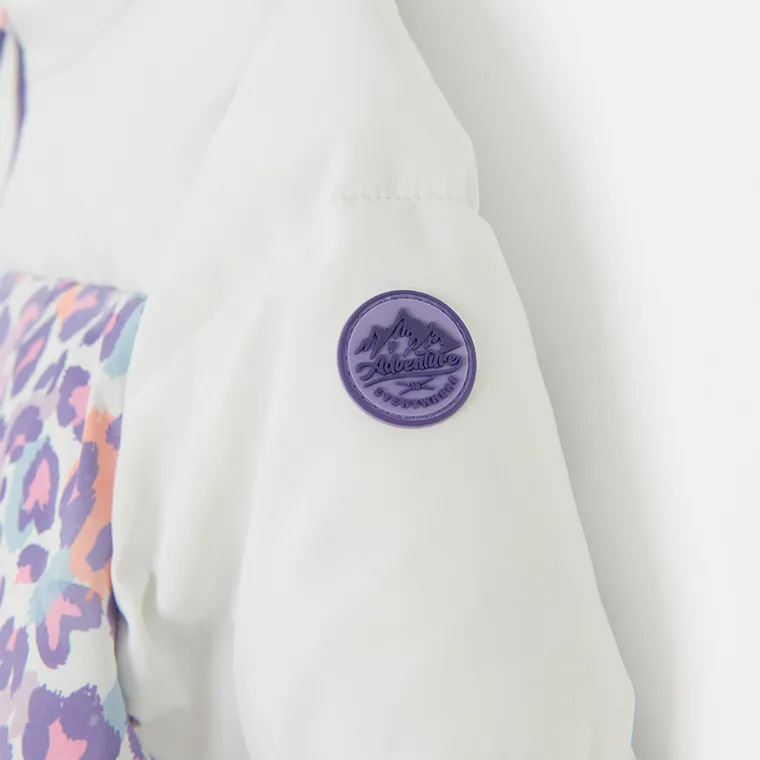 Cool Club, Geaca de schi cu gluga pentru fete, calduroasa, alb-violet