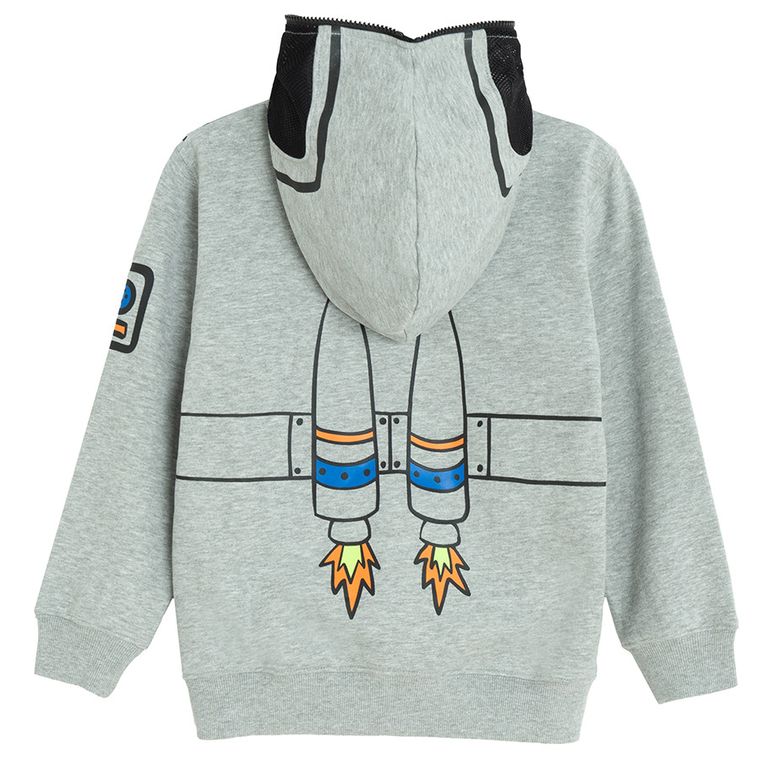 Cool Club, Hanorac cu gluga pentru baieti, cu fermoar, gri