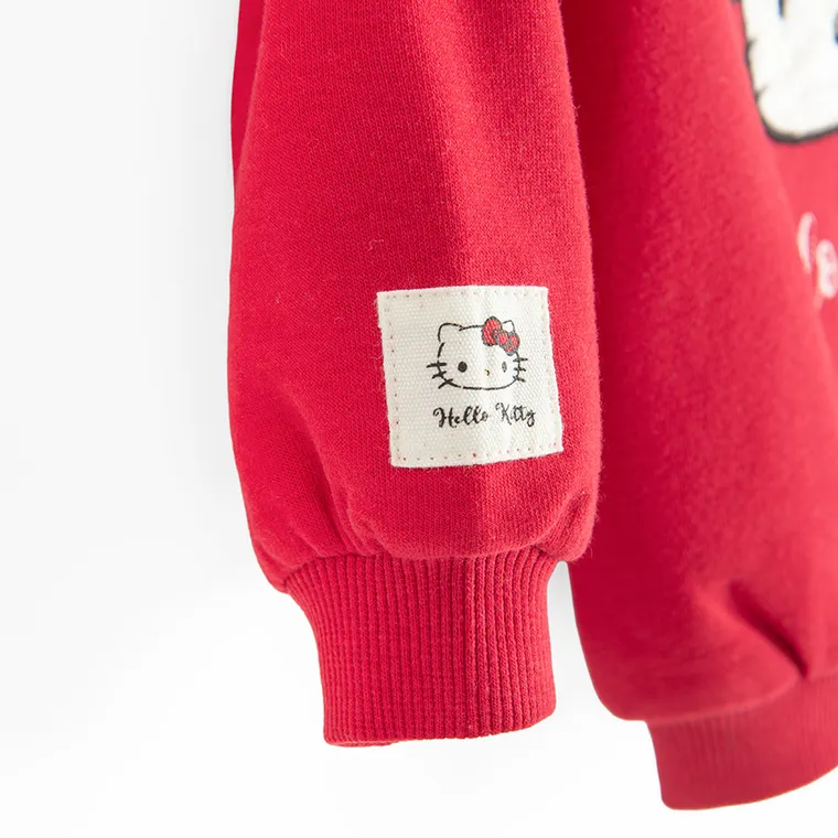 Cool Club, Hanorac pentru fete, cu fermoar, rosu, imprimeu Hello Kitty
