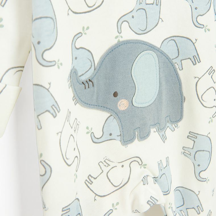 Cool Club, Pijama tip salopeta pentru bebelusi, ecru