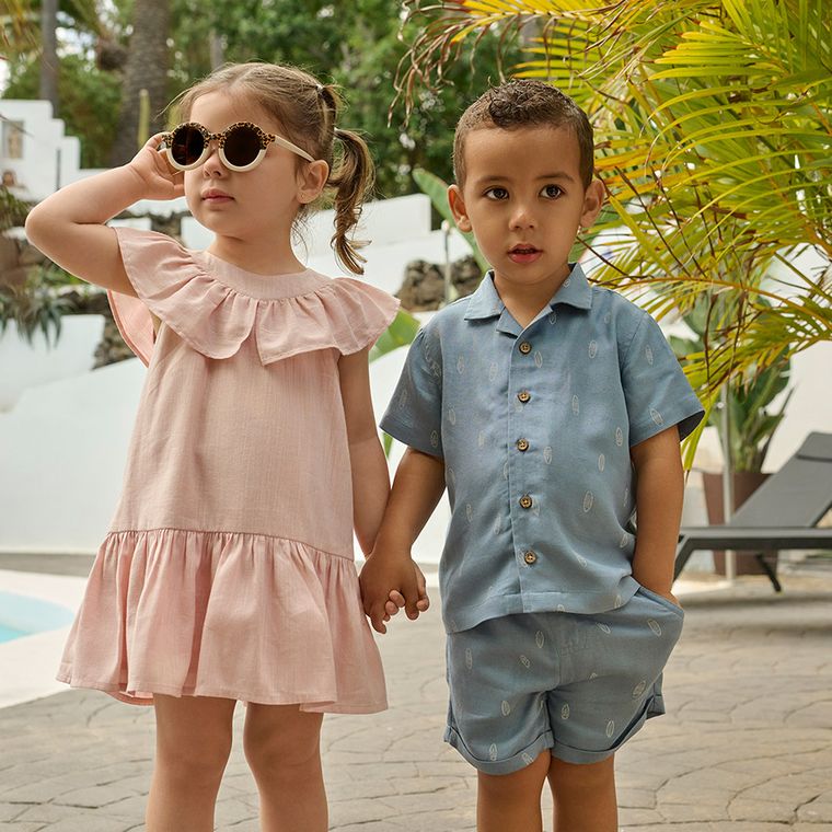 Cool Club, Set pentru baieti, Camasa cu maneca scurta, Pantaloni scurti, albastru