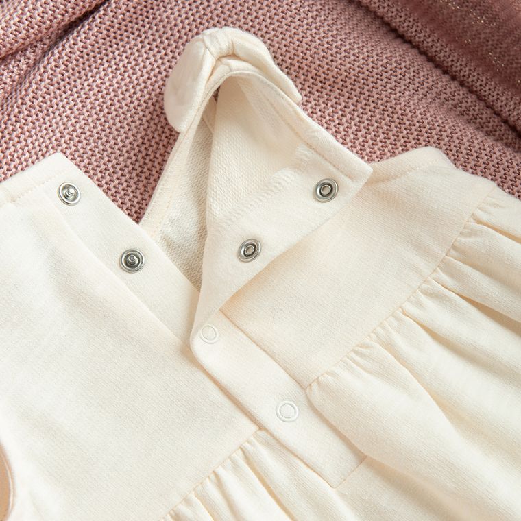 Cool Club, Set pentru fete, Body cu maneca lunga, Salopeta fara botosei, mix, imprimeu Winnie the Pooh