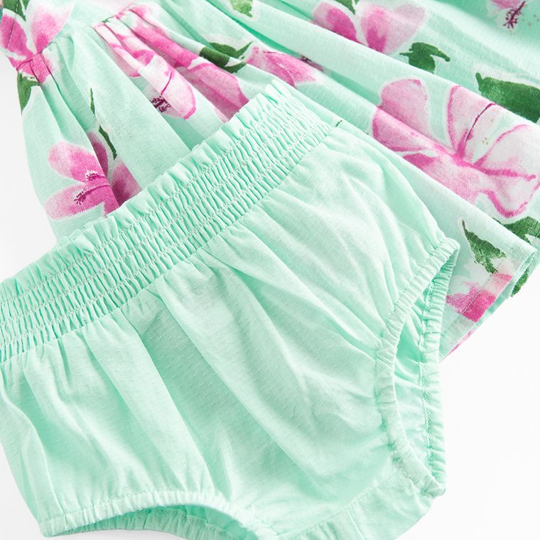 Cool Club, Set pentru fete, Rochie cu maneca scurta, Pantaloni scurti, bloomers, verde