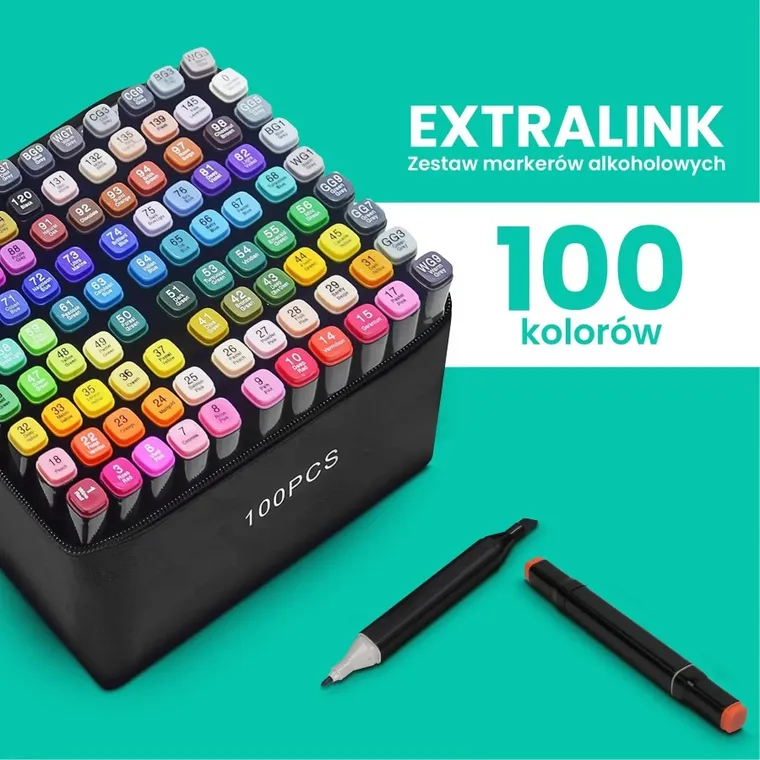 Extralink, set de markere cu alcool, 100 buc.