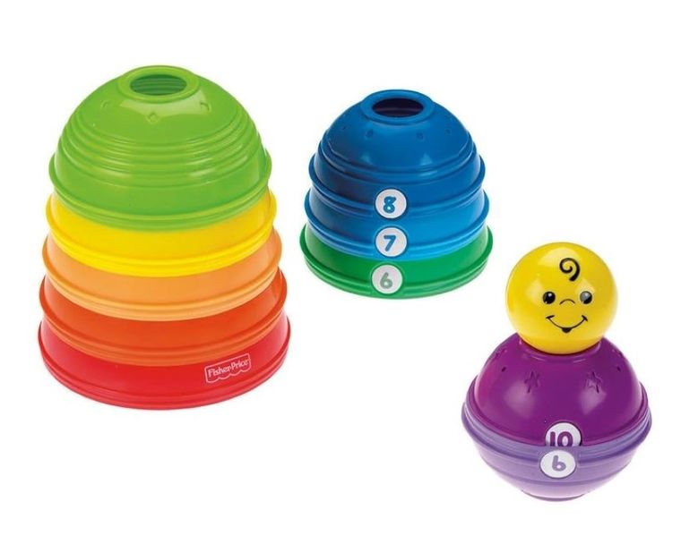 Fisher-Price, Stack & Roll Cups, piramida, jucarie educativa