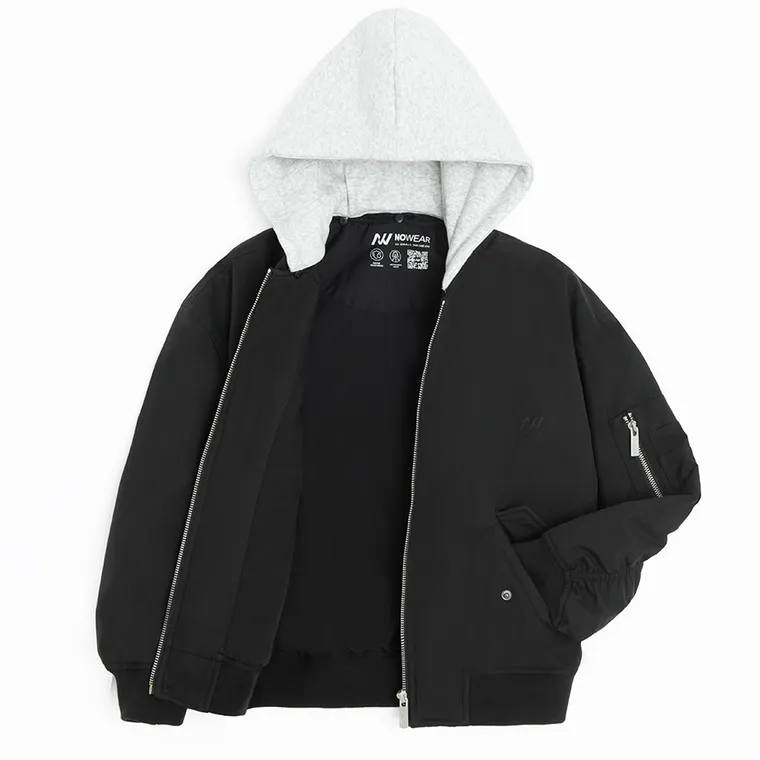 Geaca de tranzitie bomber cu gluga detasabila unisex NOWEAR