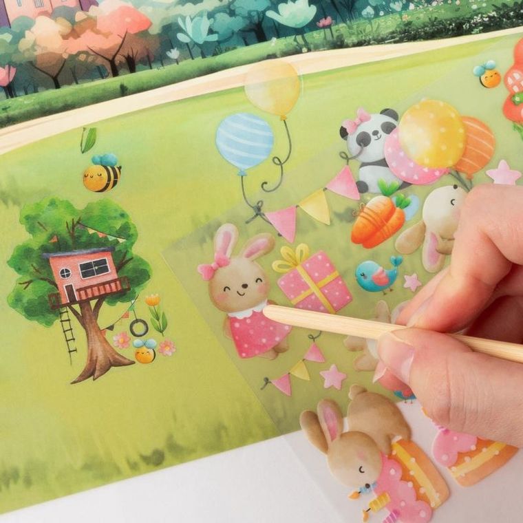 Kidea, autocolant, set creativ, ursuleti de plus