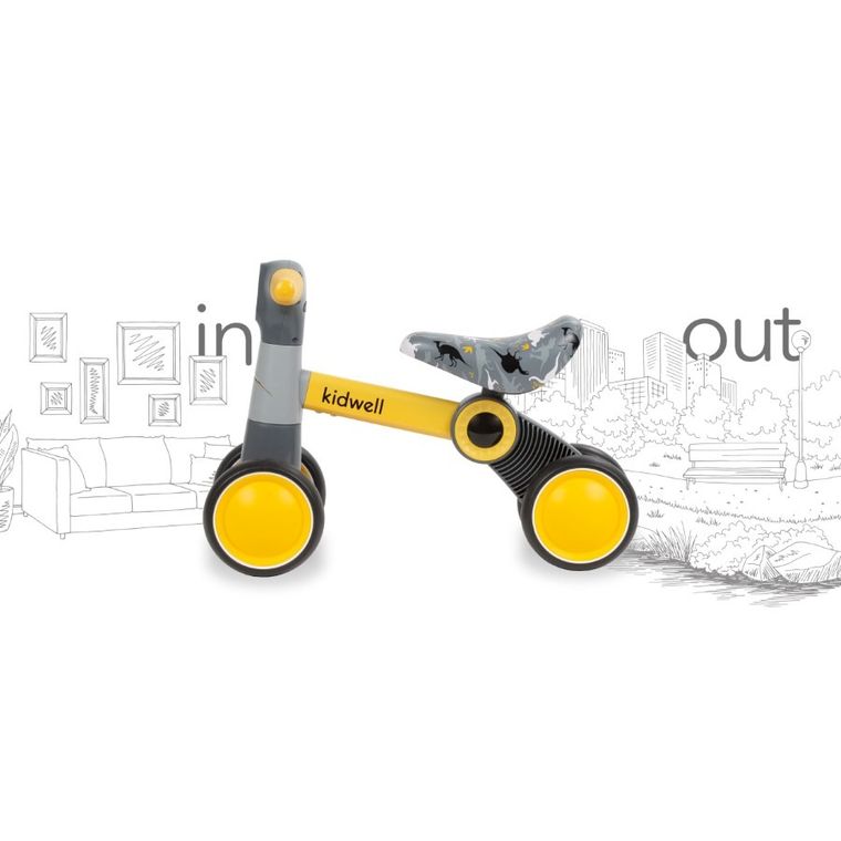 Kidwell, Petito Dino, mini bicicleta de echilibru cu 4 roti