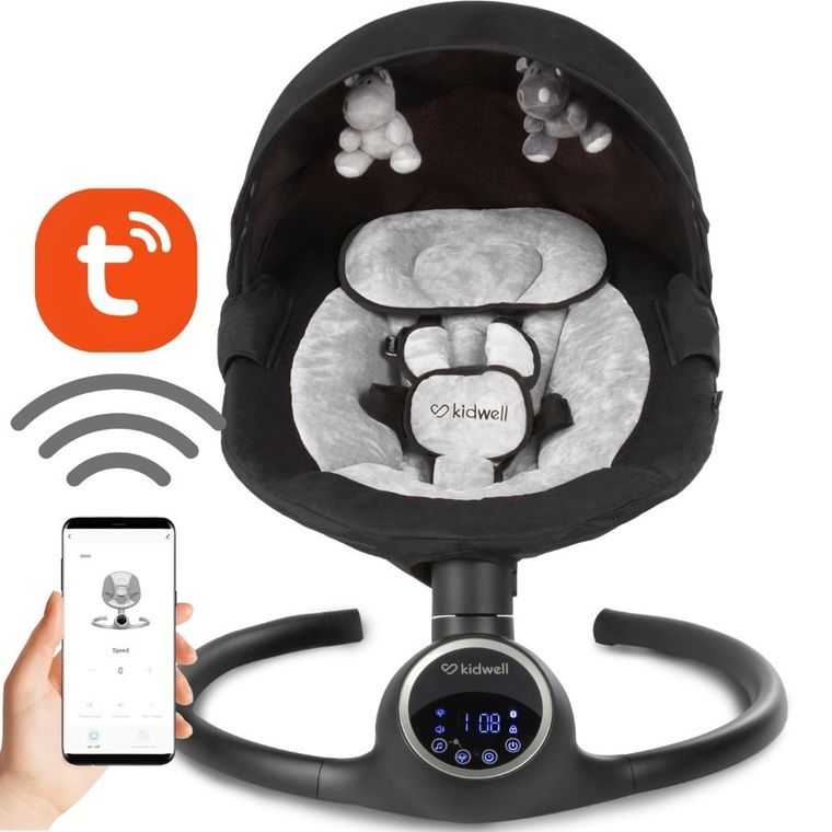 Kidwell, Reve, Scaun electric pentru bebelusi, 2in1, negru-argintiu