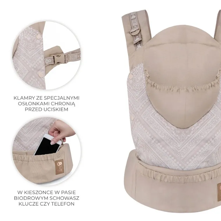 Kinderkraft, Bizuu, Huggy, marsupiu ergonomic, Dune Whisper