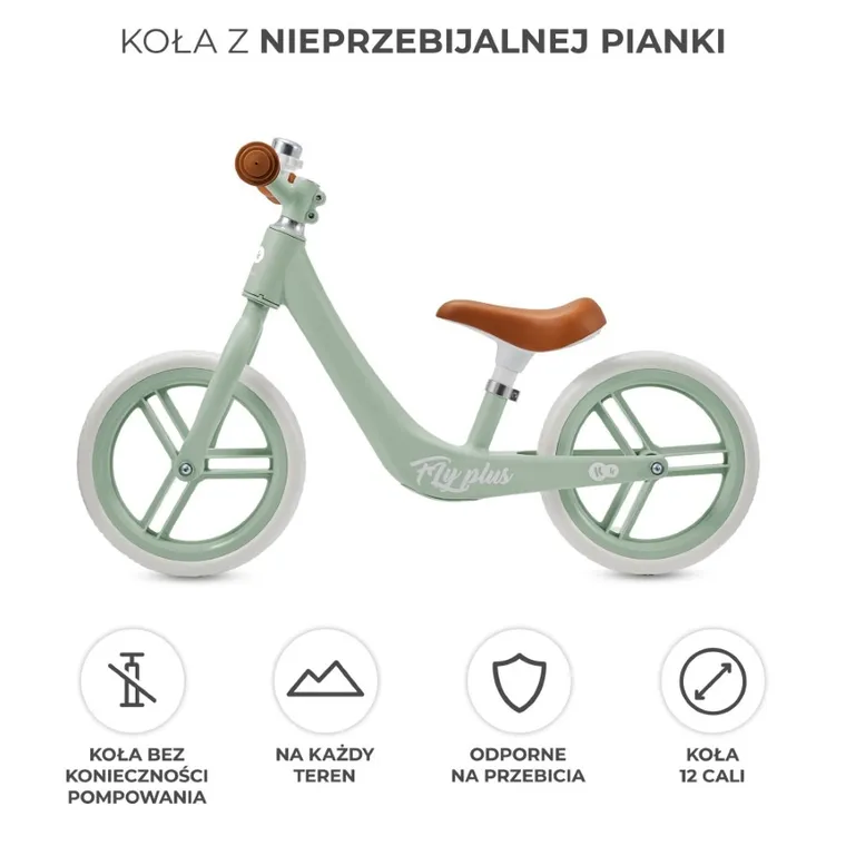 Kinderkraft, Fly Plus, bicicleta fara pedale, Fresh Mint