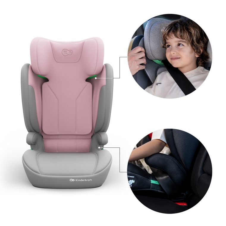 Kinderkraft, I-Spark 2 Plus, i-Size, scaun auto, pink, 100-150 cm