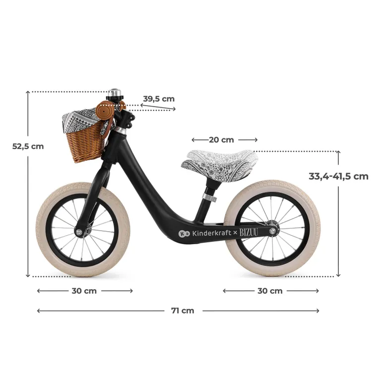 Kinderkraft, Rapid 2, BIZUU, bicicleta fara pedale, Black