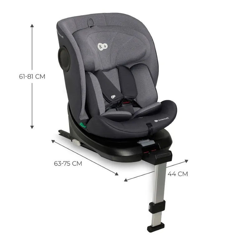Kinderkraft, scaun auto 360, I-size, Grey, 40-150 cm