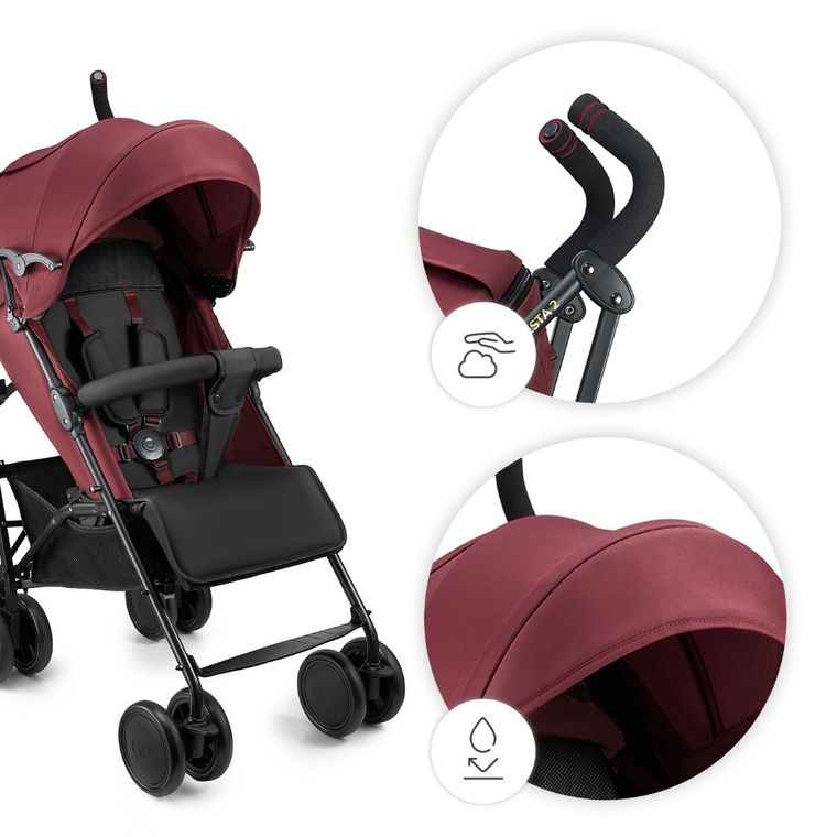 Kinderkraft, Siesta 2, carucior, Dark Ruby