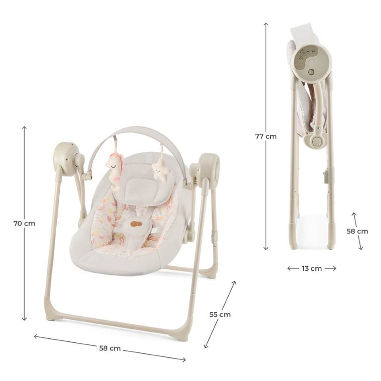 Kinderkraft, Swingee, balansoar electric pentru bebelusi, bej