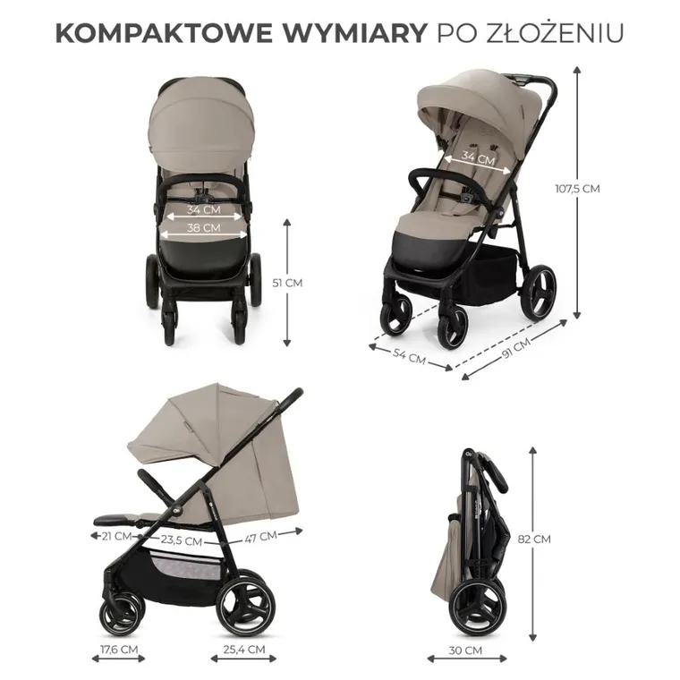 Kinderkraft, Trig 3, carucior sport, Stone Beige