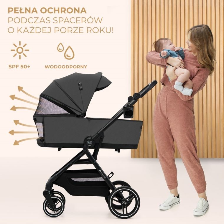 Kinderkraft, Yoxi, carucior multifunctional 2in1, Moonlight Grey
