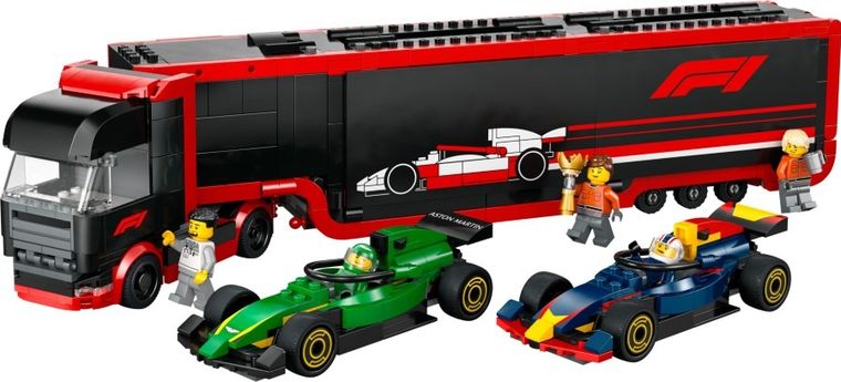 LEGO City, Camion F1 cu masinile F1 RB20 si AMR24, 60445