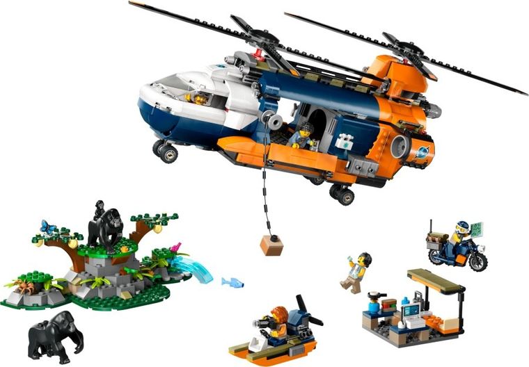 LEGO City, Elicopterul unui explorator al junglei la tabara de baza, 60437