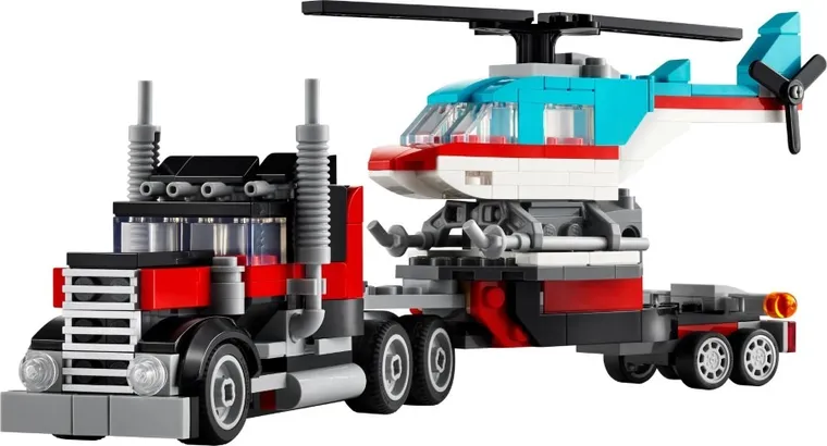 LEGO Creator, Camioneta-platforma cu elicopter, 31146