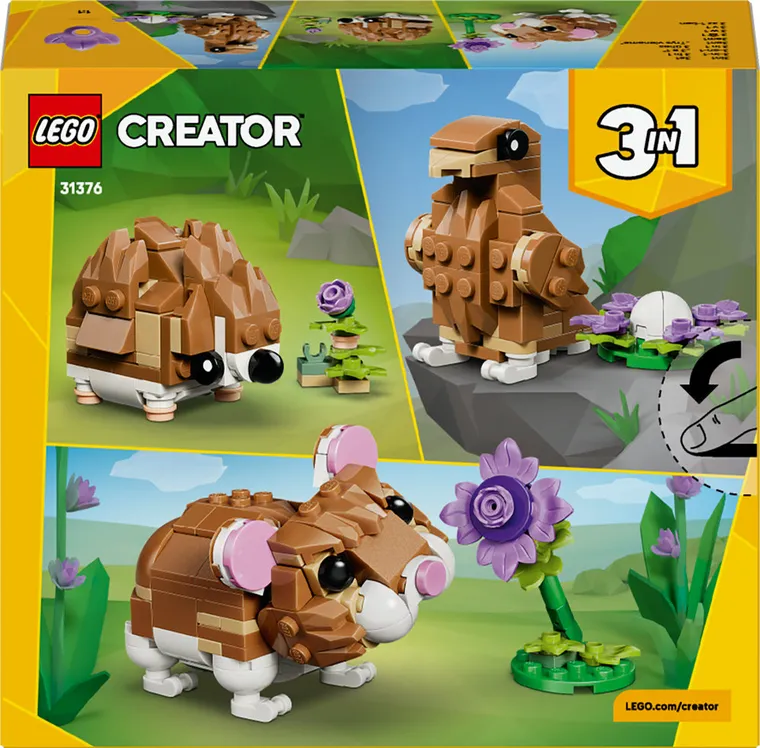 LEGO Creator, Hamster adorabil cu o floare, 31376