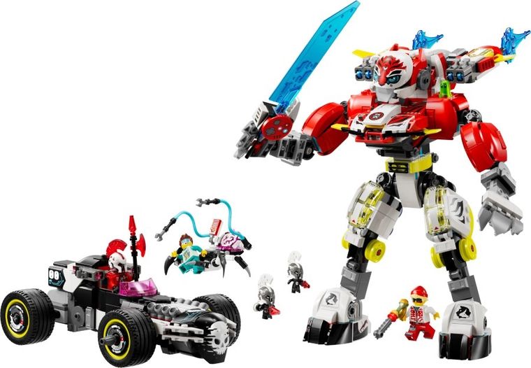 LEGO DREAMZzz, Robotul tigru al lui Cooper si masina hot rod a lui Zero, 71497