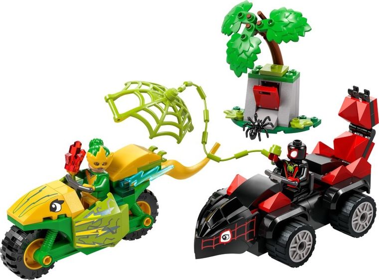 LEGO Marvel, Spin si Electro intr-o urmarire cu dino-vehicule, 11198