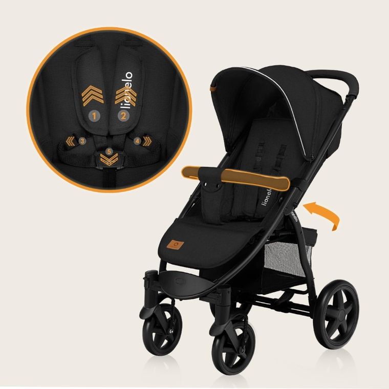 Lionelo, Annet Plus, carucior sport, Black Carbon