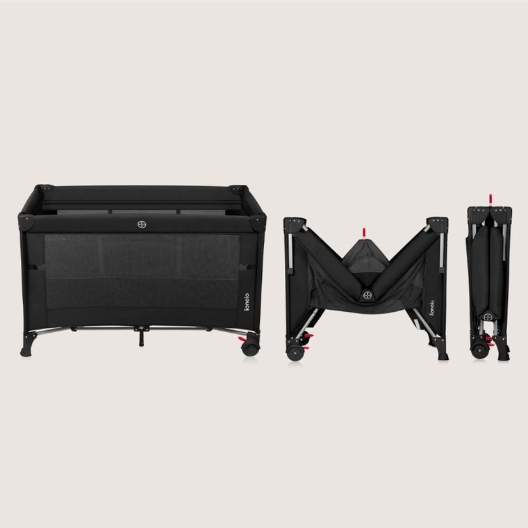 Lionelo, Ellen, patut de calatorie cu extensie mare 3in1, Black