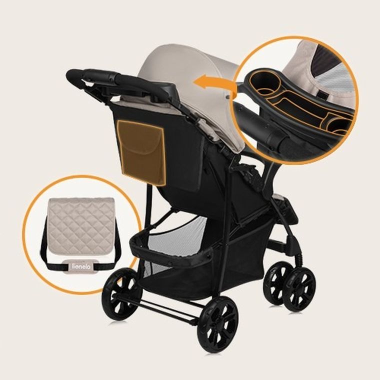 Lionelo, Emma PLUS, carucior sport, Beige Latte