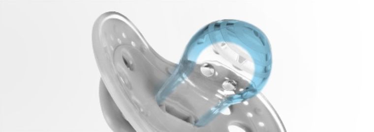 Lovi, Night&Day, suzeta dinamica din silicon, 18m+, albastru, 2 buc.