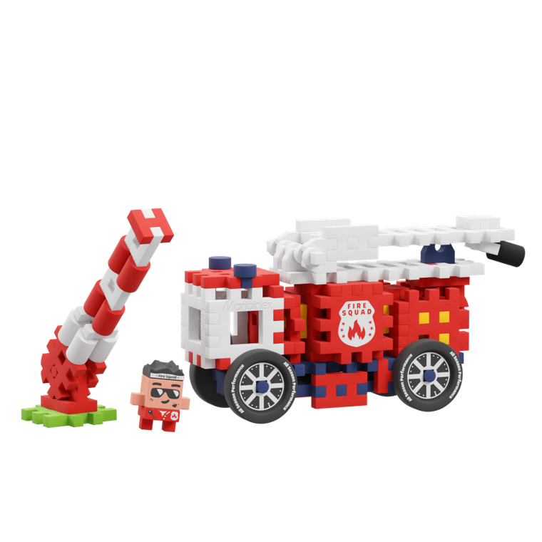 Marioinex, Mini Waffle, City, Statia de pompieri, set de constructie, 280 piese