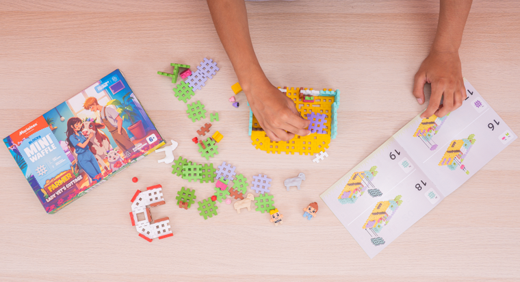 Marioinex, Mini Waffle, Fermier, set de constructie, 110 piese