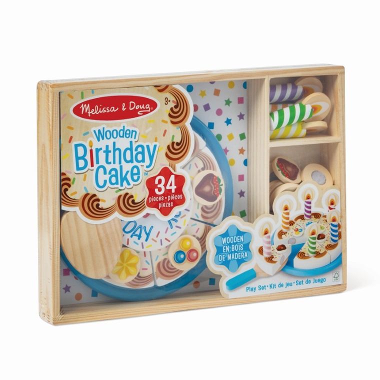 Melissa & Doug, Tort de ziua de nastere, jucarie din lemn