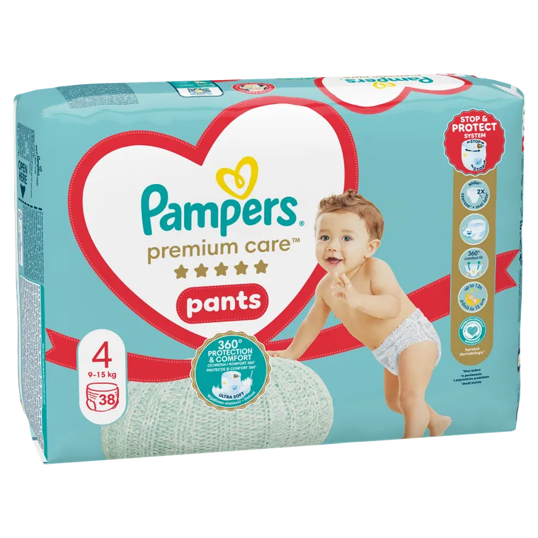 Pampers Premium Care Pants, scutece-chilotel marimea 4, 9-15 kg, 38 buc.