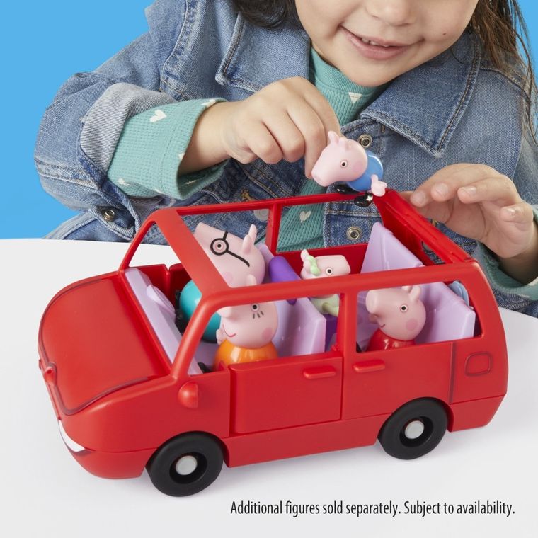 Peppa Pig, Peppa's Big Family Car, set de joaca cu figurine