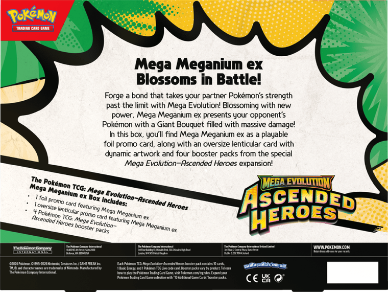 Pokemon TCG: Mega Evolution, Ascended Heroes, Mega Meganium ex Box, joc de carti