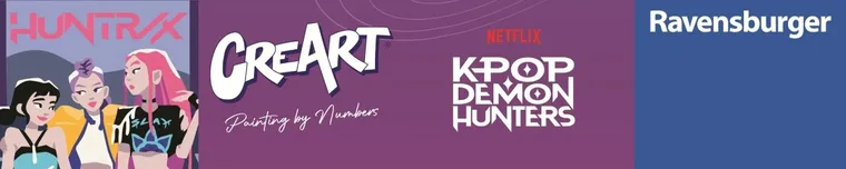 Ravensburger, CreArt, K-Pop Demon Hunters, pictura dupa numere, set creativ