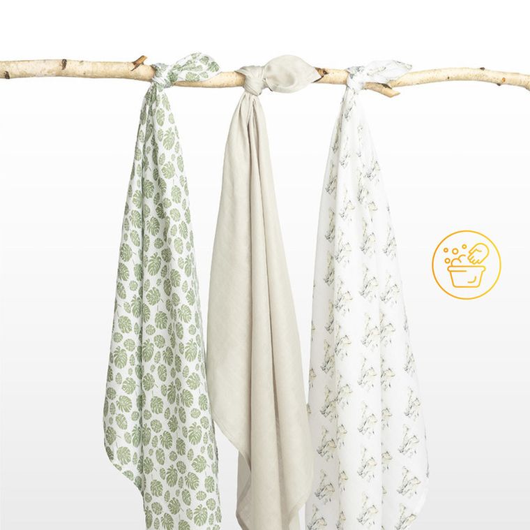 Sensillo, scutec din bambus, dinozauri, 70-80 cm, 3 buc.