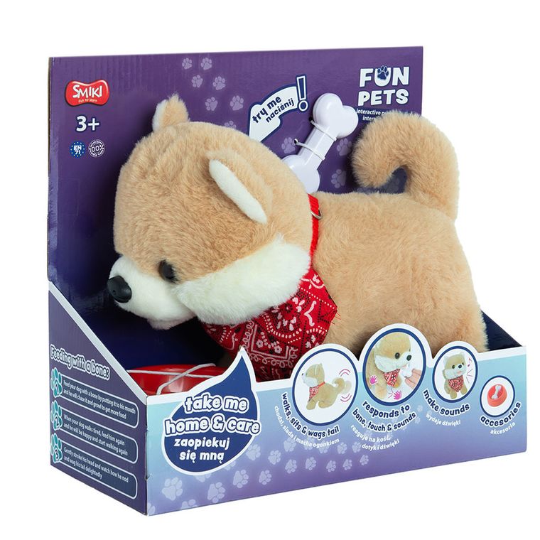 Smiki, Fun Pets, Catelus, jucarie de plus interactiva cu accesorii