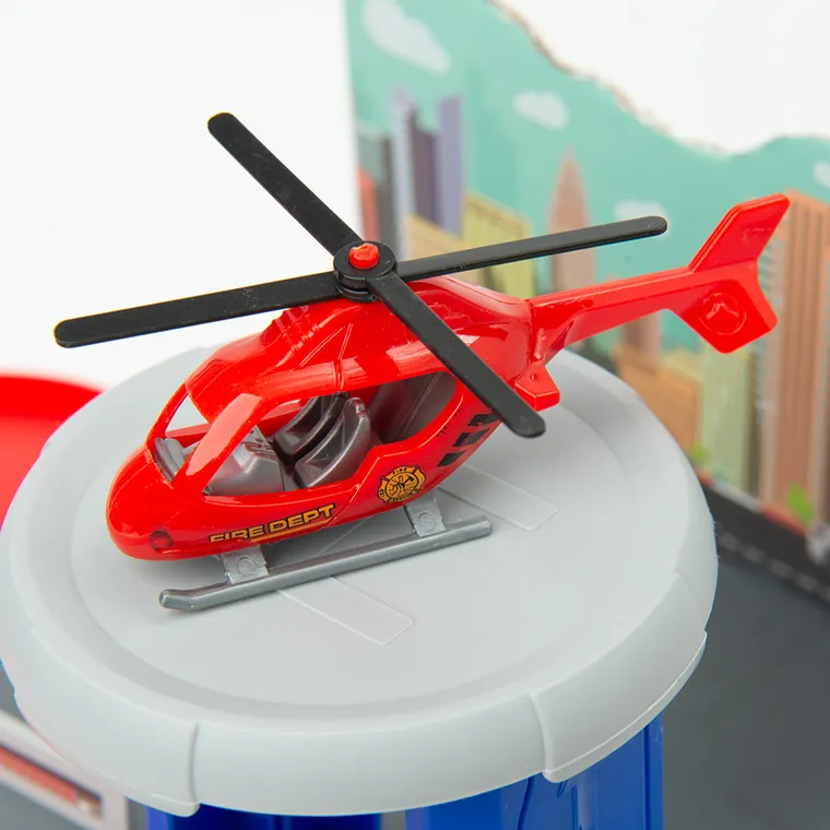 Smiki, pista de curse cu parcare si lift, set cu vehicule, 68 elemente