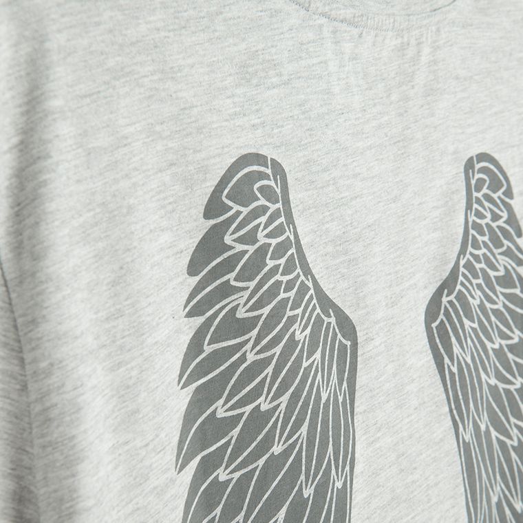 Tricou basic gri din bumbac pieptanat NOWEAR