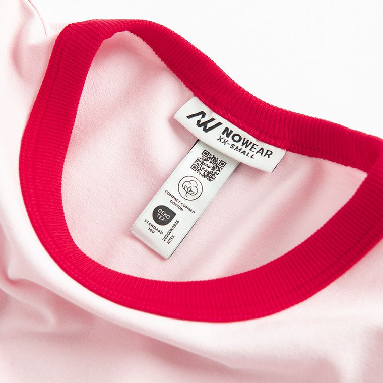 Tricou slim roz din bumbac pieptanat NOWEAR